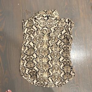 Express Black and Tan Snake Print Blouse